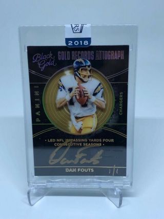 Dan Fouts 2018 Panini Honors Black Gold Gold Records Auto 1/1 Chargers