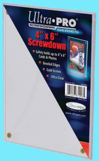 1 Ultra Pro 4x6 Screwdown Card Holder Storage Display Case 4 Screw Photo Lucite