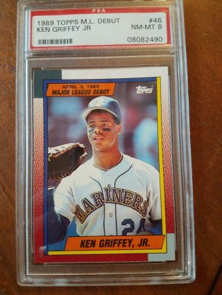 1989 Topps Major League Debut Ken Griffey Jr 46 Rookie Rc Psa 8 Nm - Mt 08082490
