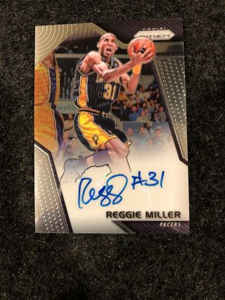 Reggie Miller 2017 - 18 Panini Prizm Signatures Indiana Pacers Auto Autograph Hof