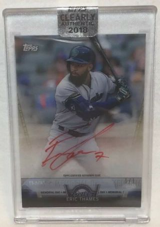 2018 Topps Clearly Authentic Eric Thames Red Auto 1/1