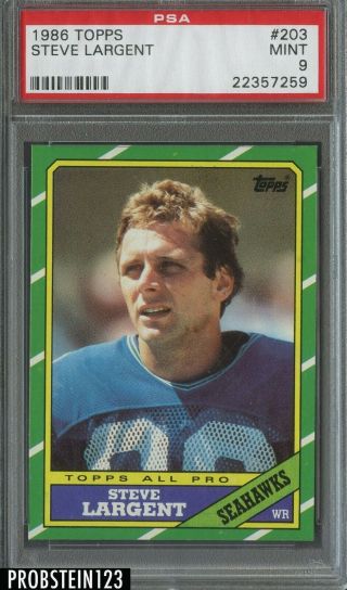 1986 Topps 203 Steve Largent Seahawks Psa 9