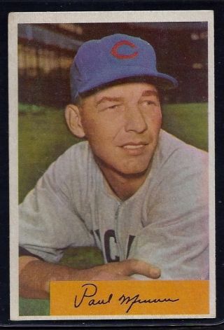 1954 Bowman Paul Minner Ex/mt Chicago Cubs 13