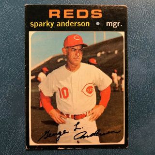 1971 Topps Set Sparky Anderson Rare High Sp 688 Cincinnati Reds - Vg - Ex/ex