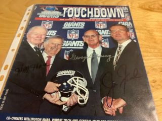 Touchdown Mag.  2/1997 With Wellington Mara,  Robert Tish,  George Young,  Jim Fassel