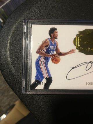 2016 - 17 Flawless Autographs Joel Embiid Gold On Card Auto /10 76ers Smudge 2
