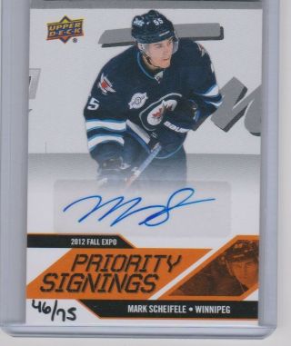 2012 Upper Deck Fall Expo Priority Signings Auto 46/75 Jets - Mark Scheifele