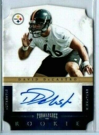 2012 Prominence Rookie Auto Die - Cut 166 David Decastro Card /349 Steelers Rc