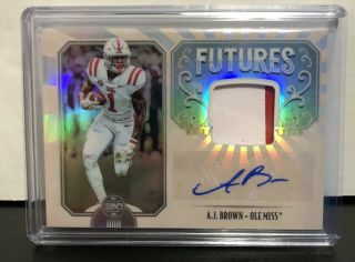 A.  J.  Brown 2019 Panini Legacy Patch Jersey Auto Autograph Rookie Rc Futures