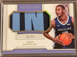 2018 - 19 National Treasures Basketball Jaren Jackson Jr.  Rookie Jumbo Patch 2/25