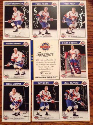 94/95 Zellers Masters Of Hockey Autographs Set Keon Beliveau Ullman 8 Card