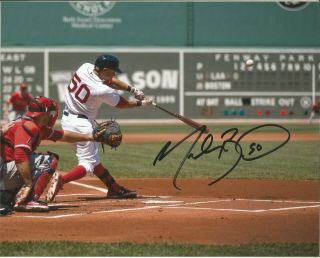Boston Red Sox Great Mookie Betts Signed 8x10 Mvp All Star World Series Champion