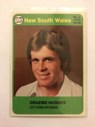 1978 Scanlens Cricket Card South Wales 3 Graeme Hughes