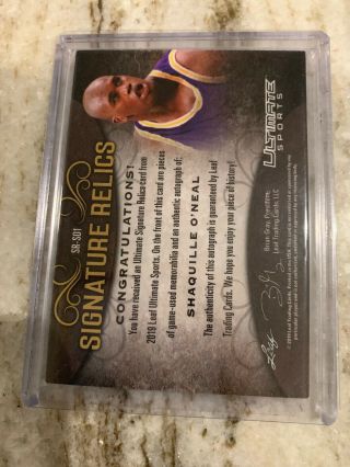 2019 Leaf Ultimate Sports Shaquille O’neal Auto Quad Patch 1/15 2
