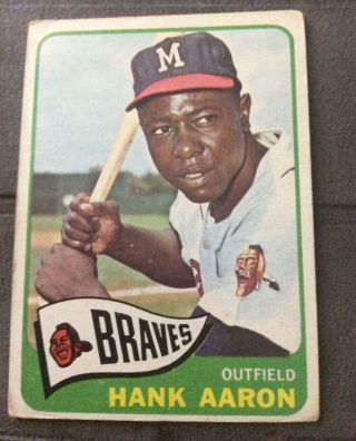 1965 Topps Hank Aaron Milwaukee Braves 170 Baseball Card