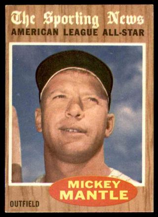 1962 Topps 471 Mickey Mantle Yankees All Star Nm To Nm,