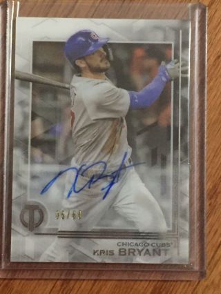 2019 Topps Tribute Kris Bryant On Card Autograph Chicago Cubs Auto 02/60