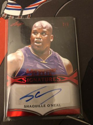 Shaquille O’neal 2019 Leaf Ultimate Red Auto /3 Lakers Autograph Ssp Parallel