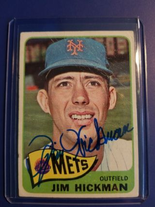 Jim Hickman York Mets 1965 Topps Autographed Baseball Card