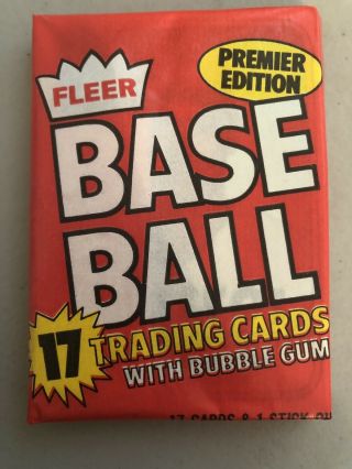 1981 Fleer Baseball Wax Pack With Nolan Ryan On Ft Of Pack From Fresh Box