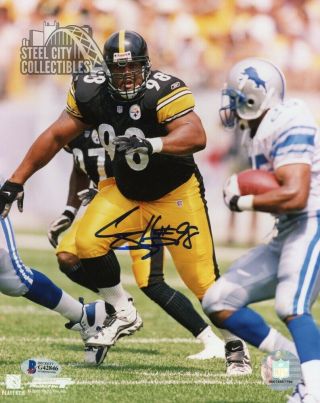 Casey Hampton Autographed Pittsburgh Steelers 8x10 Photo - Bas
