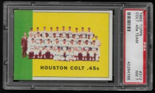 1963 Topps Baseball Houston Colt 45s Team 312 Graded Low
