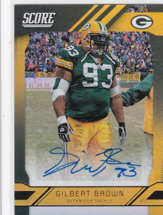 2019 Score Signatures Auto Si - Gb Gilbert Brown Packers