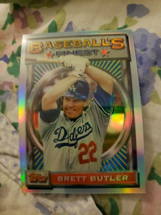 1993 Topps Finest Refractor 6 Brett Butler La Dodgers Short Print Sp /241