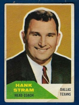 1960 Fleer 116 Hank Stram (hof) (rc) (vg) Dallas Texans/ Chiefs