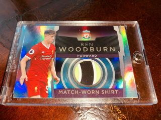 2017 - 18 Topps Platinum Soccer Ben Woodburn Sick Relic Card Liverpool Match - Worn
