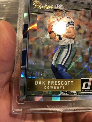 2016 Donruss The Rookies 7 Dak Prescott Cowboys Refractor 5