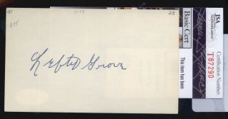Lefty Grove (d.  1975) Athletics Red Sox Hof Signed Index Card - Jsa