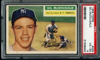 1956 Topps 225 Gil Mcdougald Yankees Psa 4 Vg - Ex 367986 (kycards)