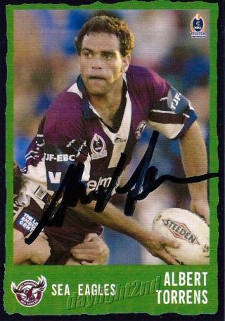 ✺signed✺ 2004 Manly Sea Eagles Nrl Card Albert Torrens Daily Telegraph