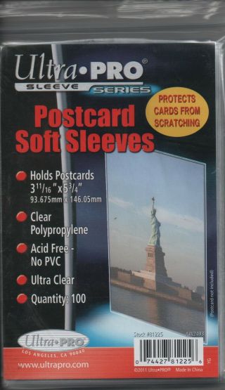 3 Packs 300 Ultra Pro Postcard Storage Sleeves Holders