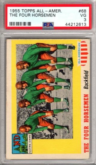 1955 Topps All - Amer.  The 4 Horseman 68 Psa Graded 3 Vg - Cond " Card Classic "