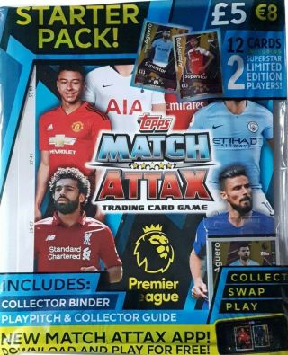 Topps Match Attax Trading Card Game Premier League 2018/2019 Starter Pack