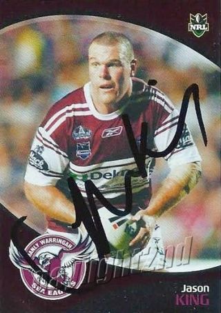 ✺signed✺ 2009 Manly Sea Eagles Nrl Card Jason King Daily Telegraph