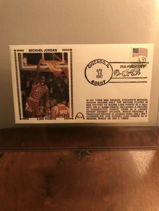 Michael Jordan Gateway Cachet 1987 3,  000 Points W/ Capital Building Stamp