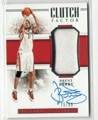 Brent Barry 2018 - 19 Panini National Treasures Clutch Factor Autograph Auto /99