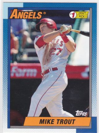 Mike Trout 1 Draft Pick Topps Insert Baseball Card Anaheim Angels Red Hot Le