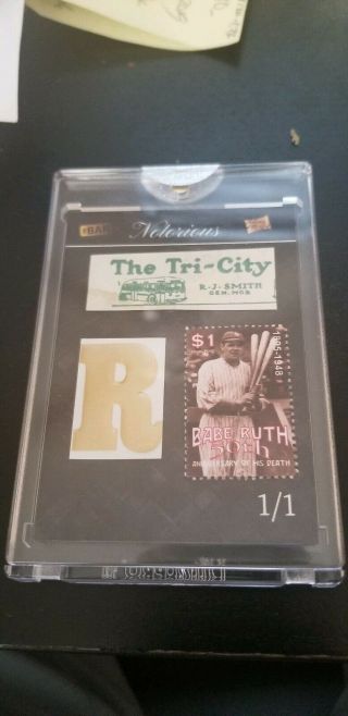 2019 The Bar Babe Ruth 1/1 Stamp & Az Ride Relic & Booklet