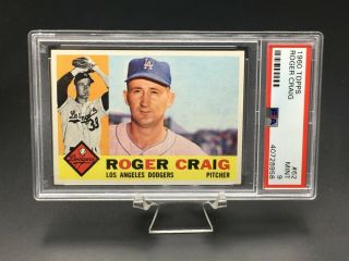 1960 Topps Baseball Roger Craig Psa 9 (2 Higher) 62 La Dodgers Set Break