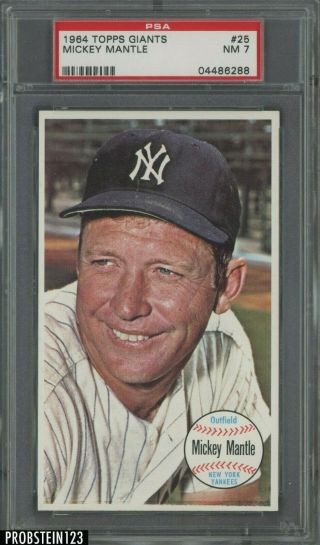 1964 Topps Giants 25 Mickey Mantle York Yankees Hof Psa 7 Nm