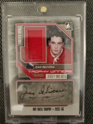 2012 - 13 In The Game Forever Rivals Trophy Winner Jersey Auto Jean Beliveau