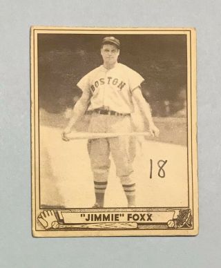 Jimmie Foxx 1940 Play Ball 133 Red Sox Ink Marking On Front