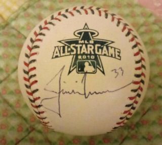 Justin Morneau Signed Autograph 2010 MLB All Star Game Logo Baseball 2