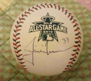 Justin Morneau Signed Autograph 2010 MLB All Star Game Logo Baseball 3