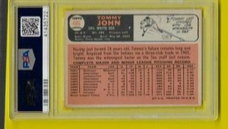 1966 Topps Tommy John Chicago White Sox 486 PSA Graded 7 2