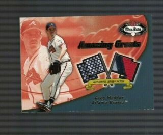 Greg Maddux Atlanta Braves 2002 Fleer Box Seats Game Patch Card 058/150